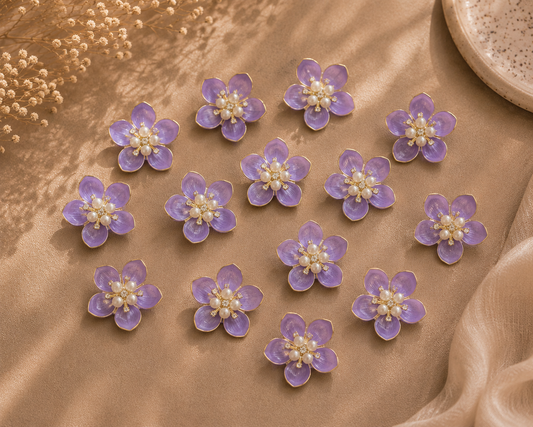 Purple Pearl Flower Set (15 pcs)