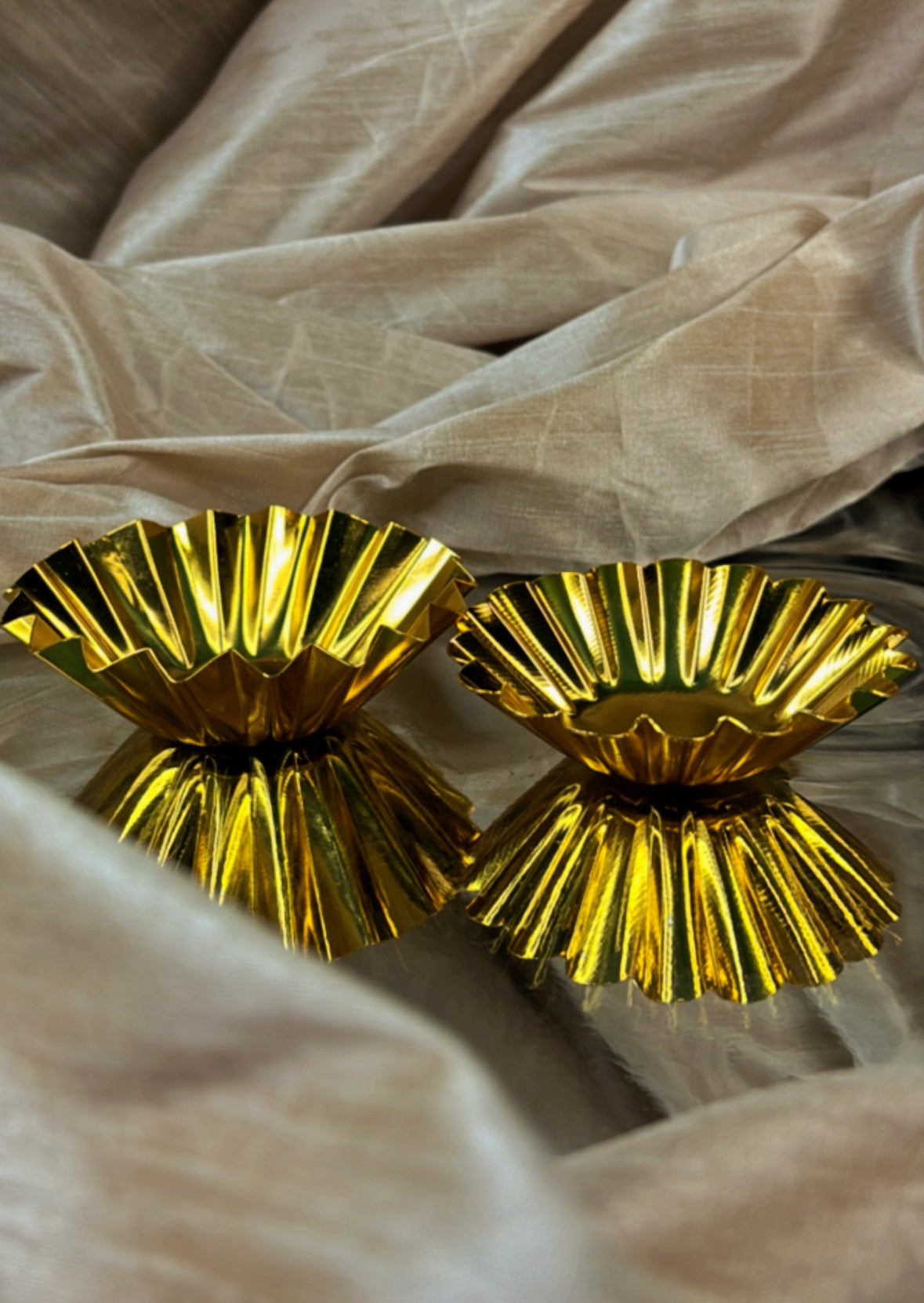 Floral Mithaas : Gold plated Urlis - Set Of 10