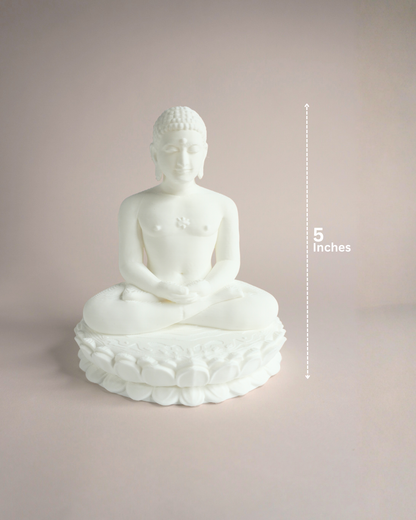 5-Inch 3D Printed Mahaveer Swami on Lotus Idol