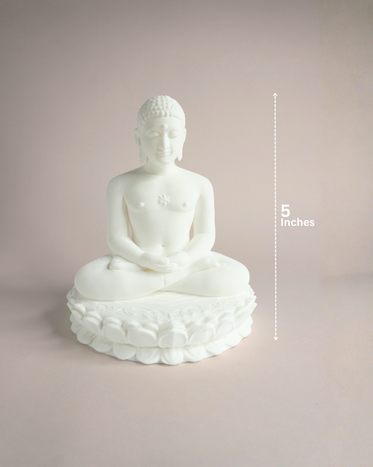 5-Inch 3D Printed Mahaveer Swami on Lotus Idol