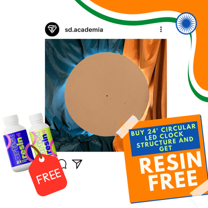 24" Circular LED Clock Structure + 2:1 Resin Hardner- 300gm