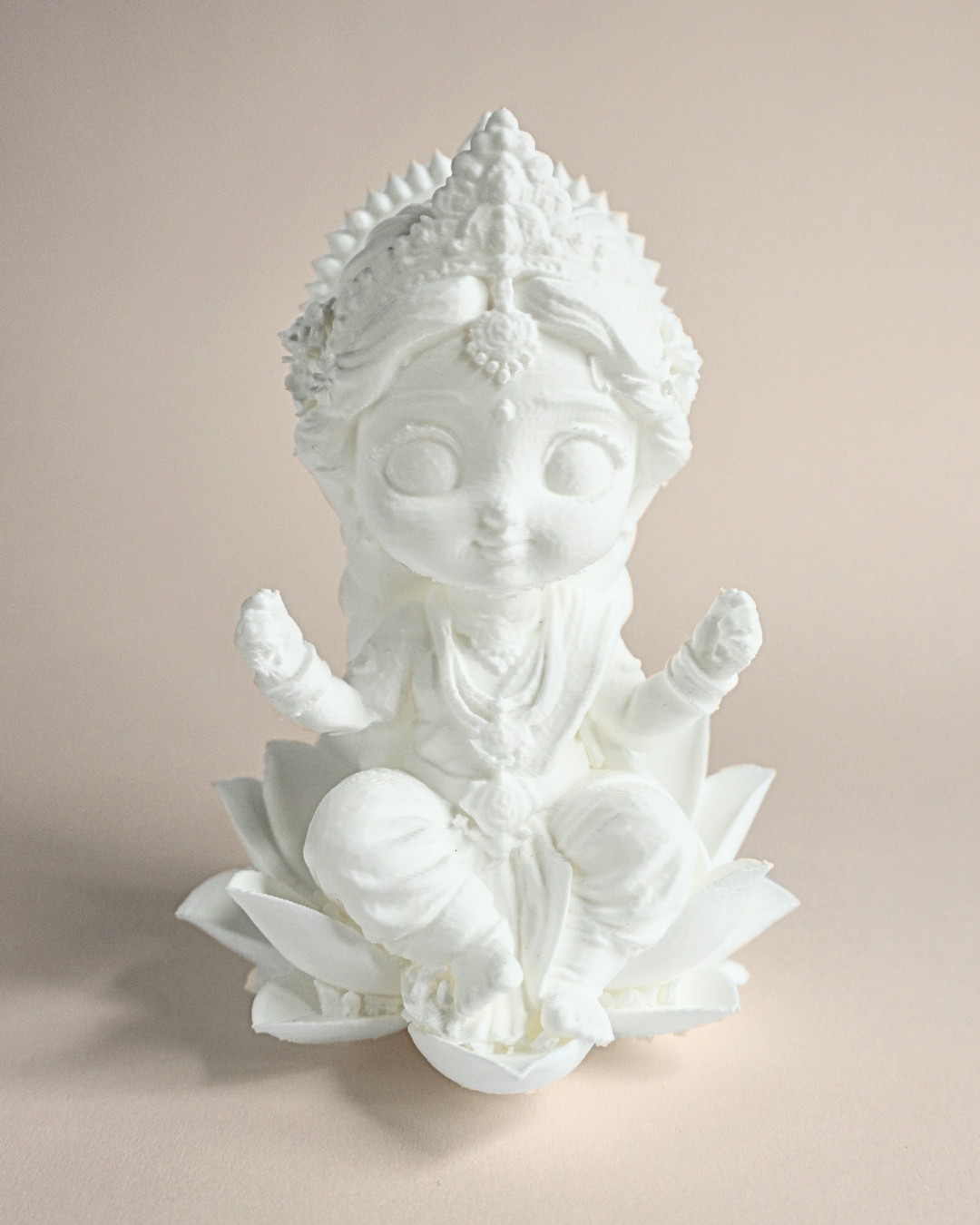 5-Inch 3D Printed Goddess Laxmi with Coins Statue
