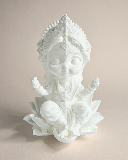 5-Inch 3D Printed Goddess Laxmi with Coins Statue