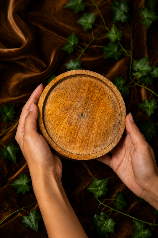 Round Wooden Tray - 8 Inches