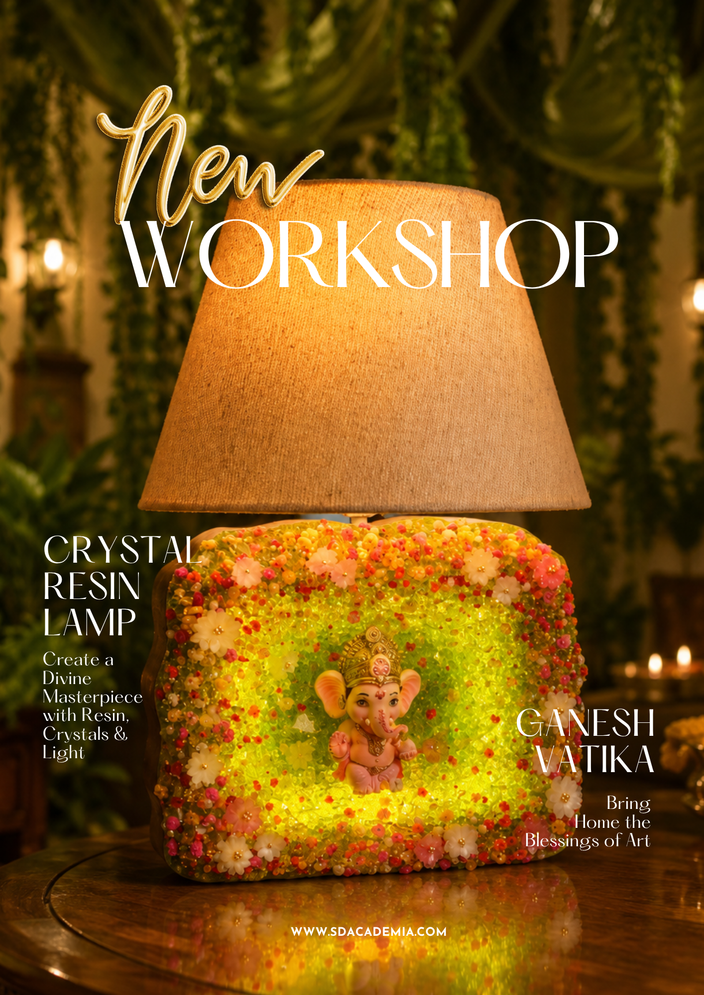 Ganesh Vatika - Crystal Resin Lamp DIY KIT
