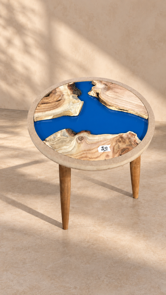 16" Framed Round River Table with Wooden Legs [Style 20]