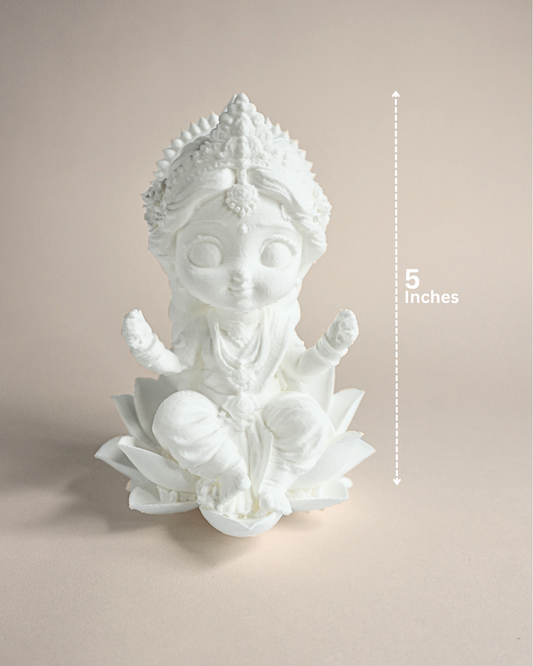 5-Inch 3D Printed Goddess Laxmi with Coins Statue