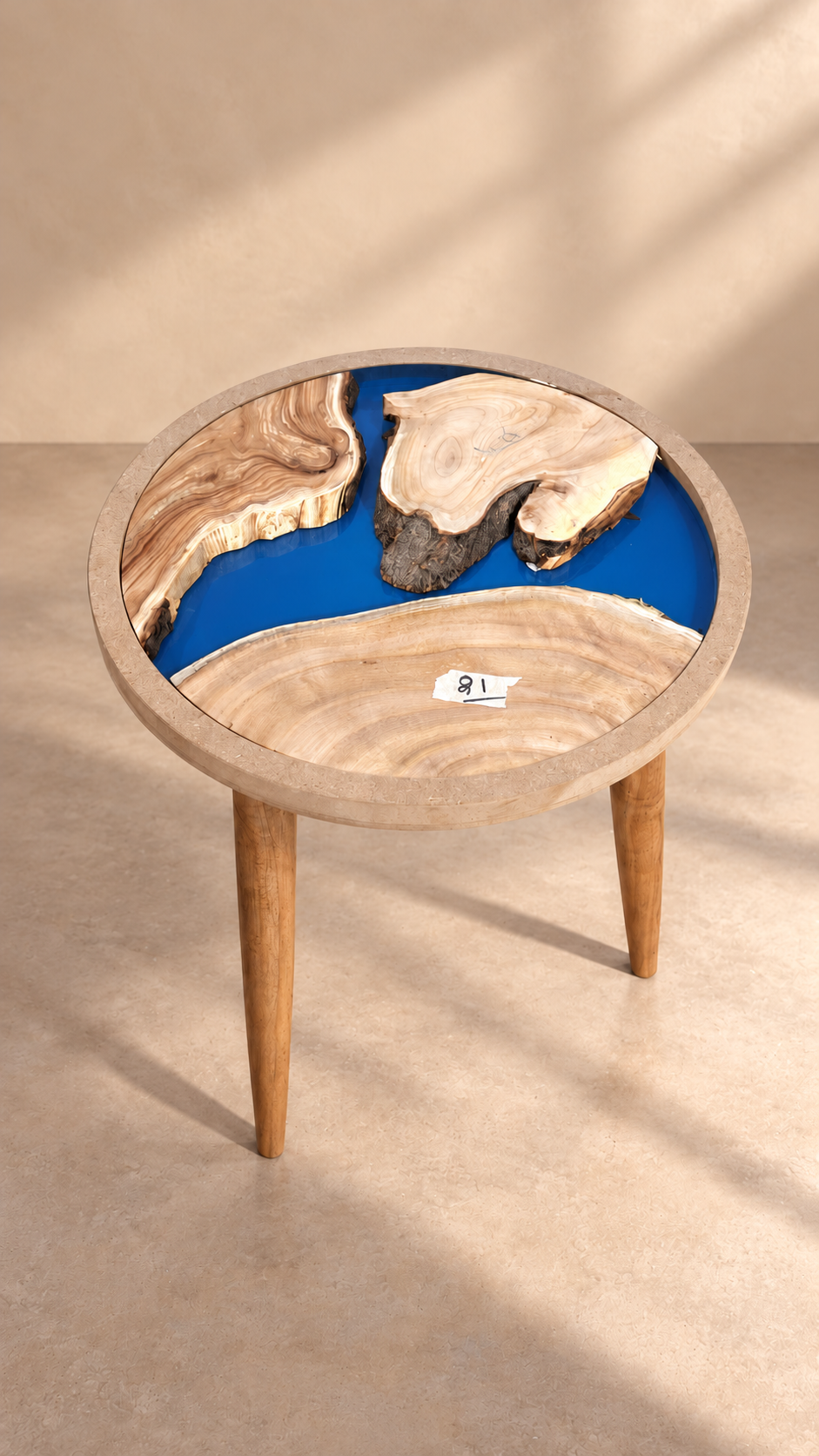 16" Framed Round River Table with Wooden Legs [Style 21]