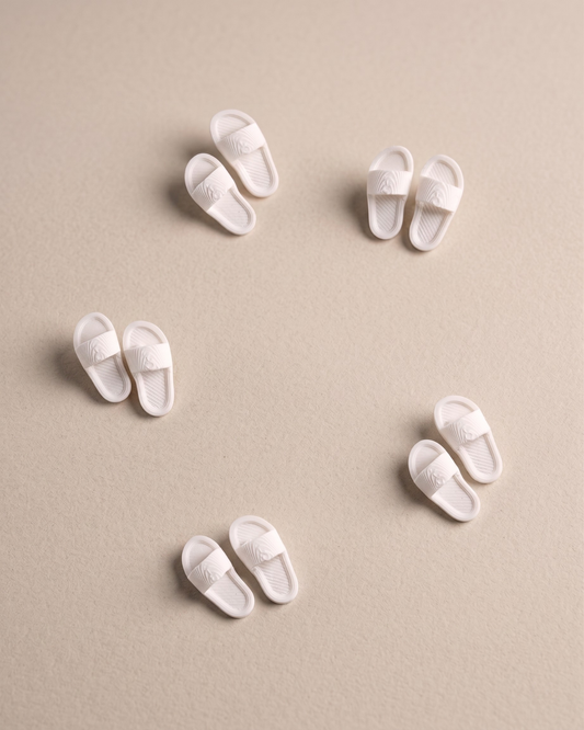 3D Printed Miniature Slippers - 1 Inch (Set Of 5)
