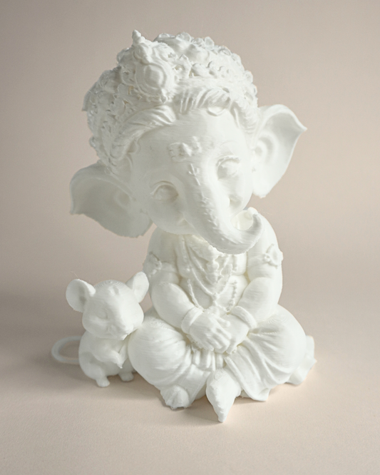 5" Adorable Ganesh Statue with Mouse