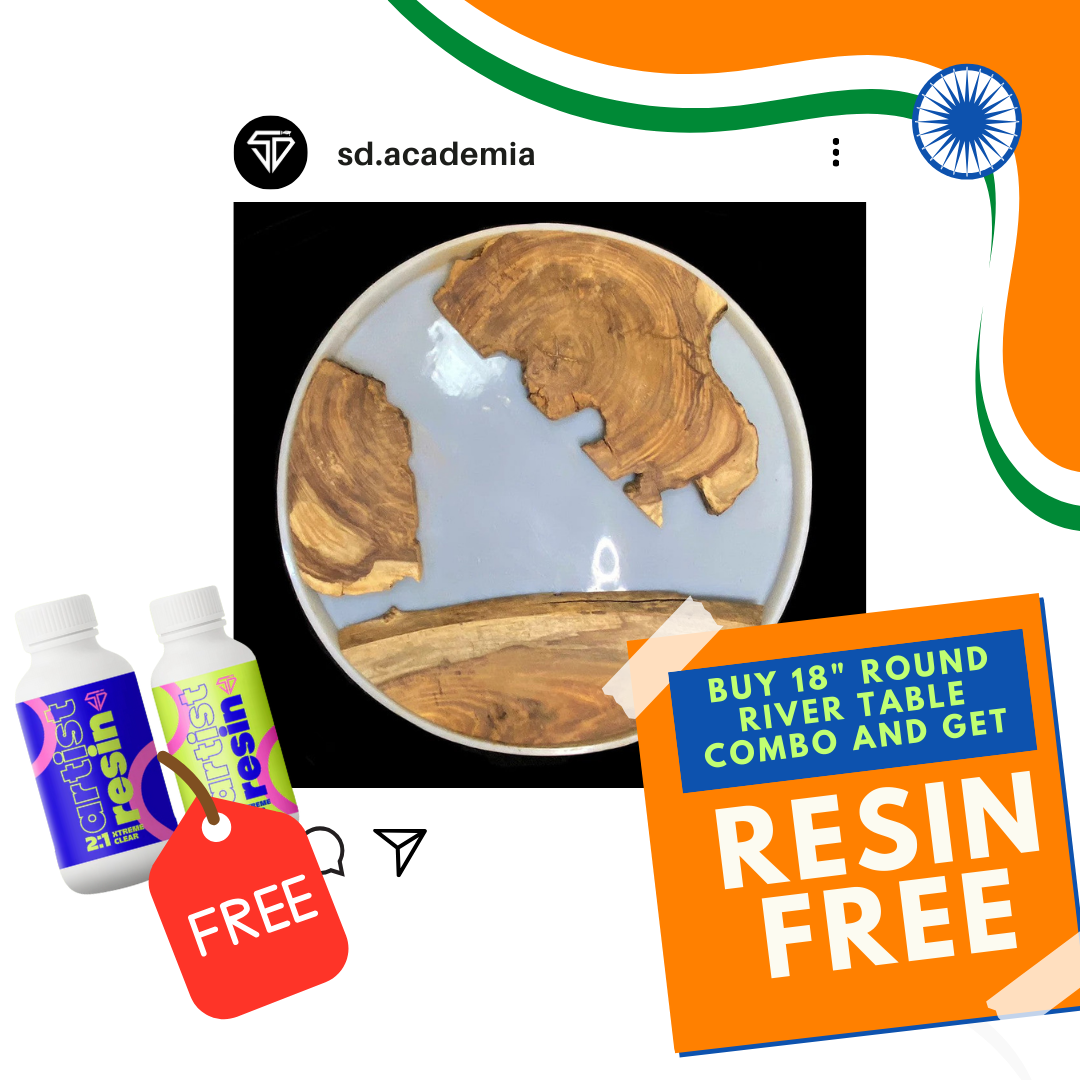 18" Round River Table Combo + 2:1 Resin Hardner- 300gm