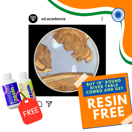 18" Round River Table Combo + 2:1 Resin Hardner- 300gm