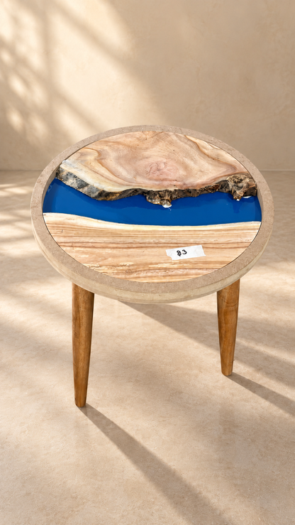 16" Framed Round River Table with Wooden Legs [Style 23]