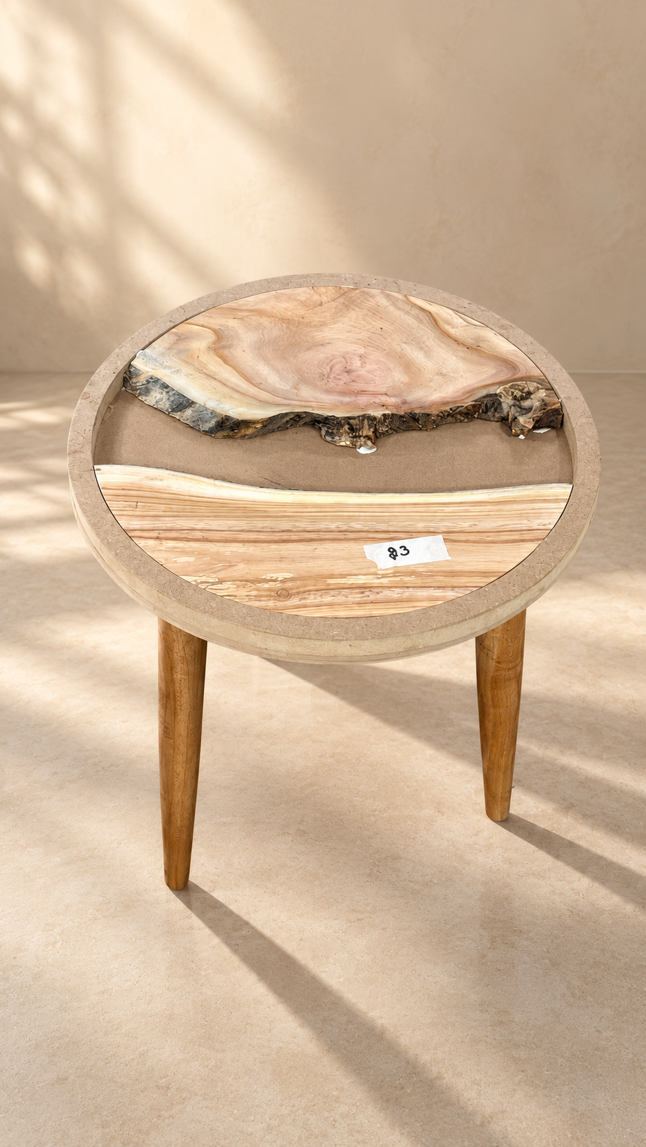 16" Framed Round River Table with Wooden Legs [Style 23]