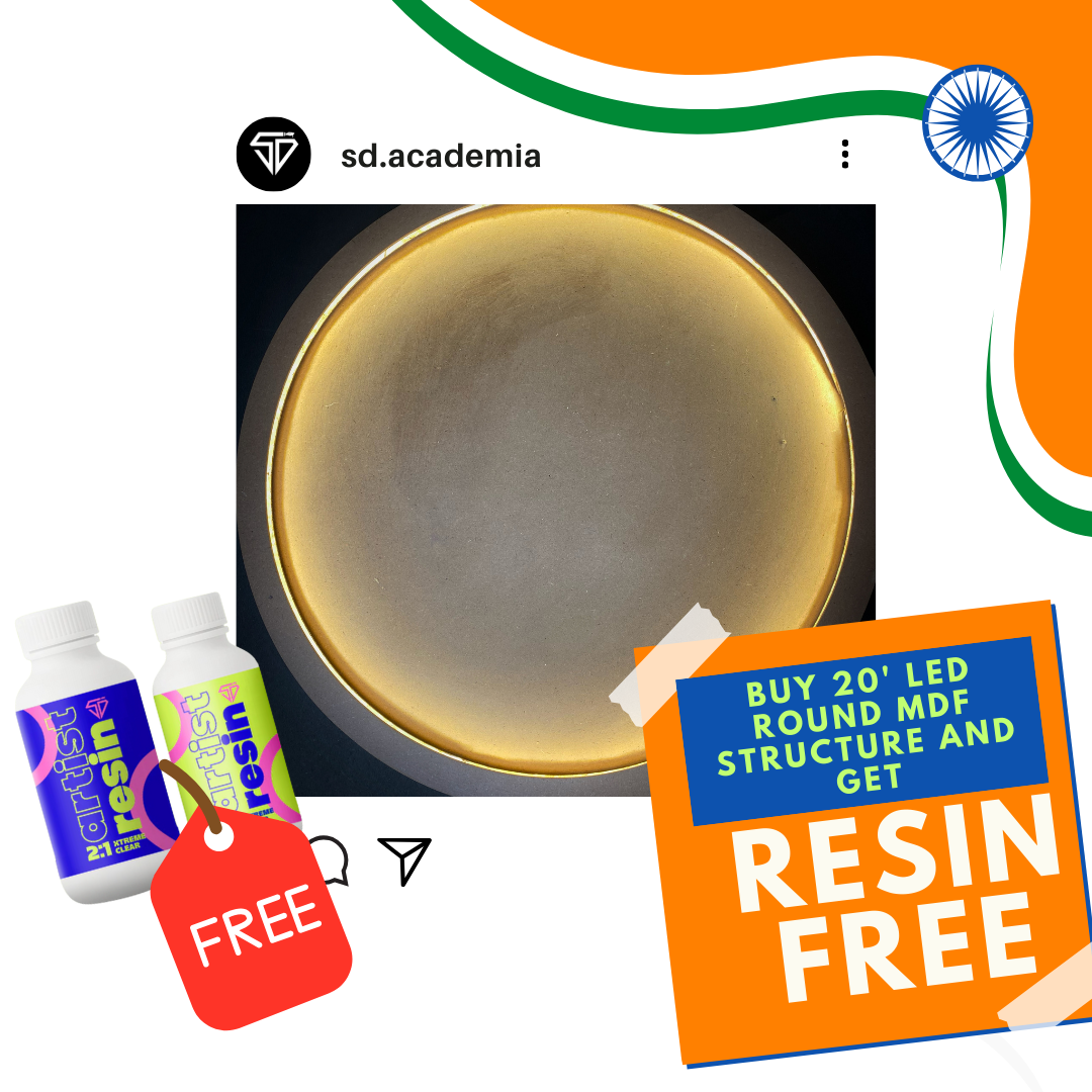 LED round mdf structure 20 inches + 2:1 Resin Hardner- 300gm