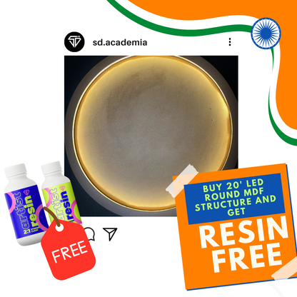 LED round mdf structure 20 inches + 2:1 Resin Hardner- 300gm