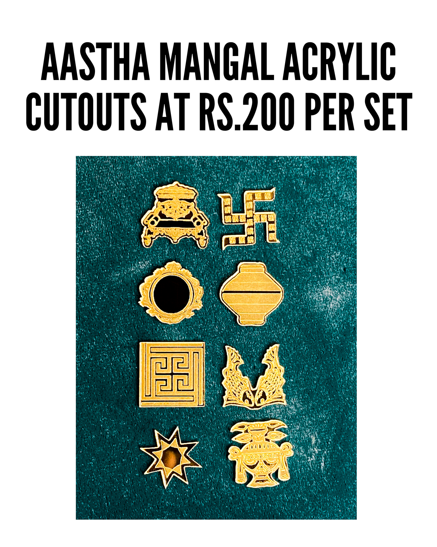 Astha Mangal Acrylic Cut Out  (SET OF 5)