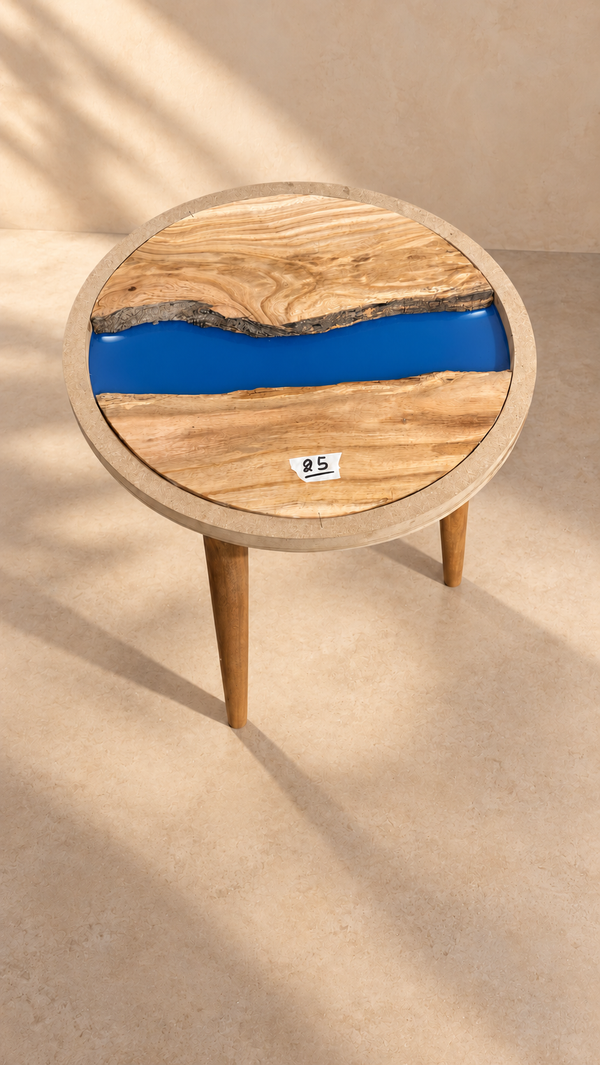 16" Framed Round River Table with Wooden Legs [Style 25]