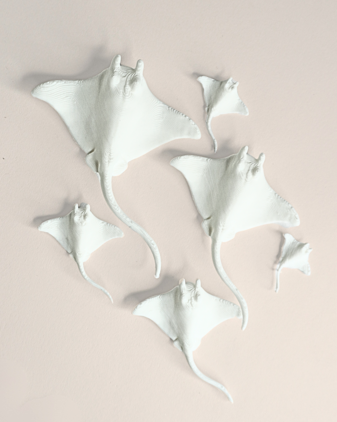 3D Printed Manta Ray Miniature Figure (Set Of 5)