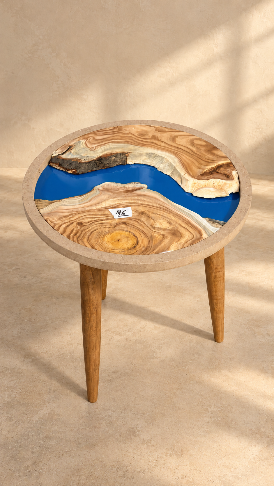 16" Framed Round River Table with Wooden Legs [Style 26]