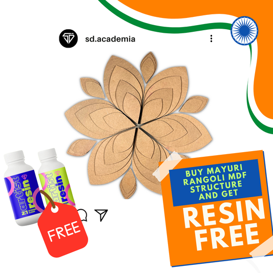 Mayuri Rangoli MDF Structure + 2:1 Resin Hardner- 300gm