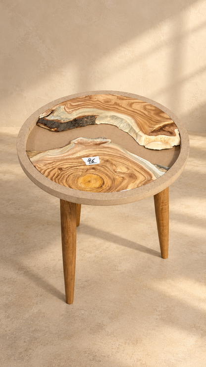 16" Framed Round River Table with Wooden Legs [Style 26]