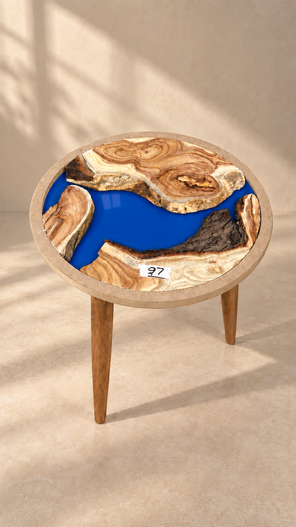 16" Framed Round River Table with Wooden Legs [Style 27]