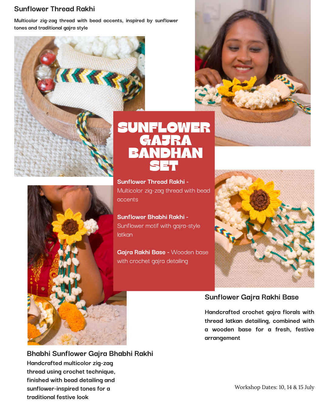 Sunflower Gajra Bandhan Combo (Set Of 4)