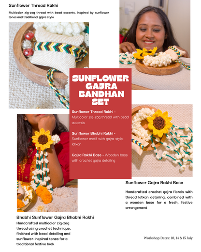 Sunflower Gajra Bandhan Combo (Set Of 4)
