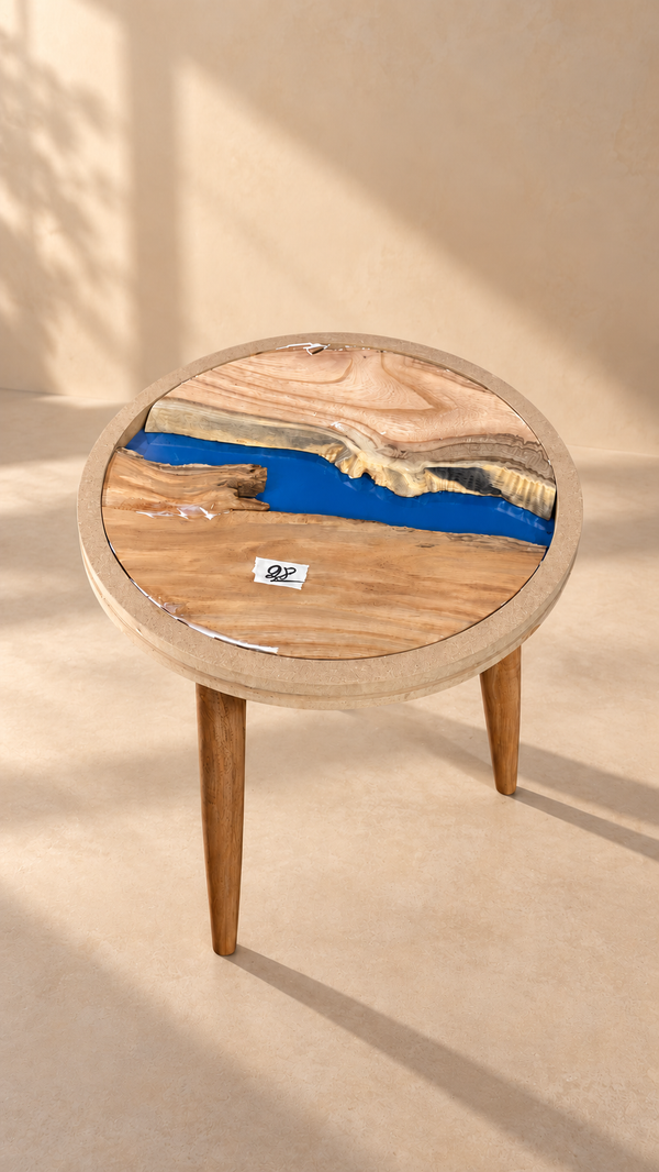 16" Framed Round River Table with Wooden Legs [Style 28]
