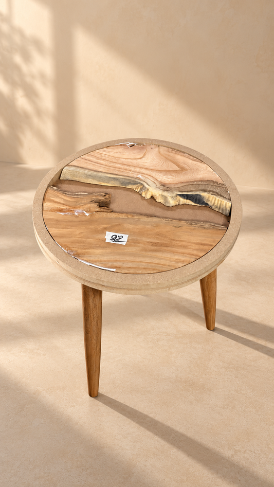 16" Framed Round River Table with Wooden Legs [Style 28]