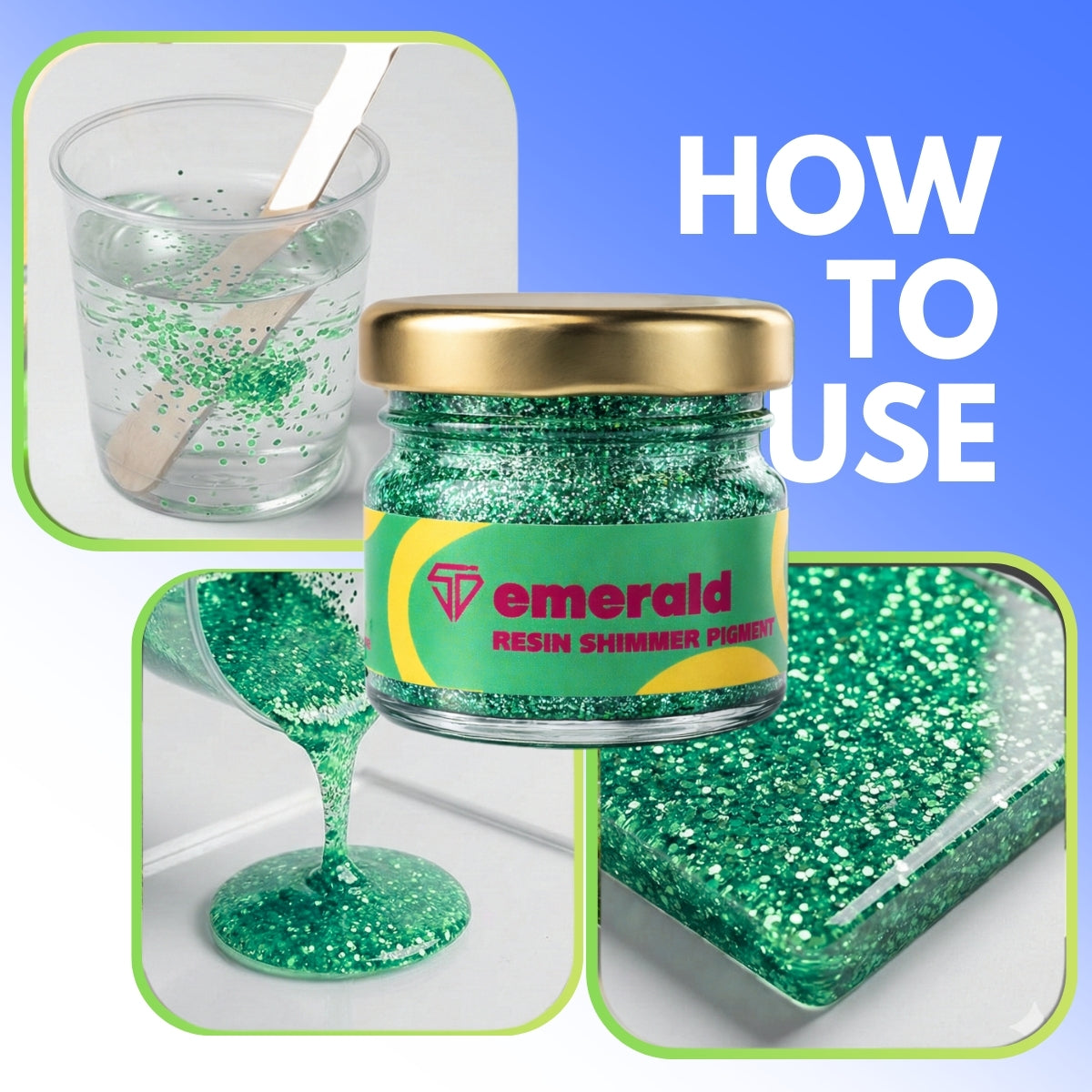 Emerald shimmer pigment