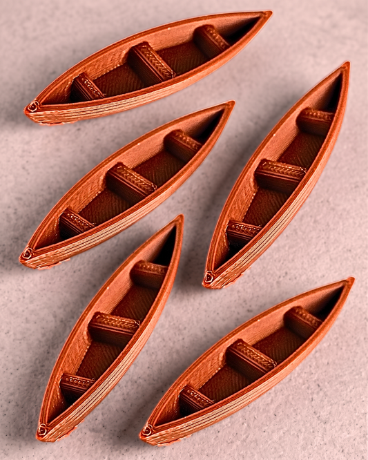 3 Inches 3D Printed Brown Boat (Set Of 5)