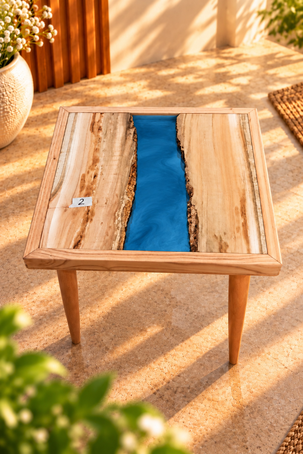 17x17" Wood River Table Base with Legs [Style 2]