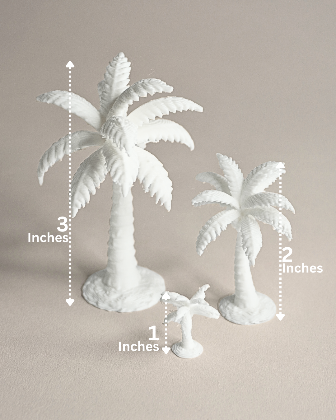 3D Printed Coconut Tree Figurine (Set Of 5)