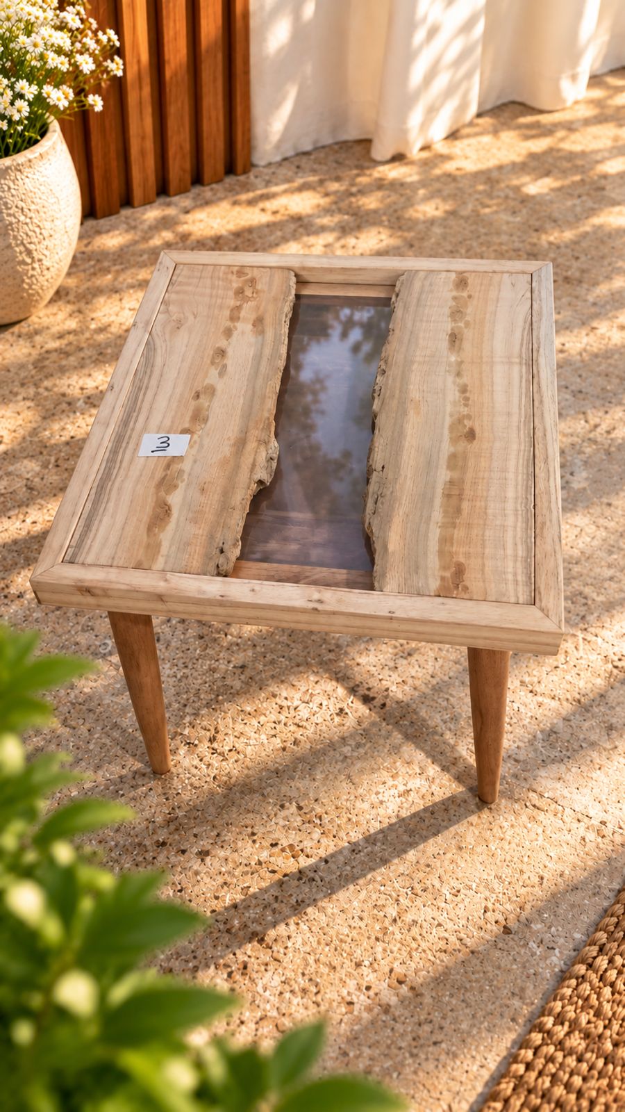 17x17" Wood River Table Base with Legs [Style 3]