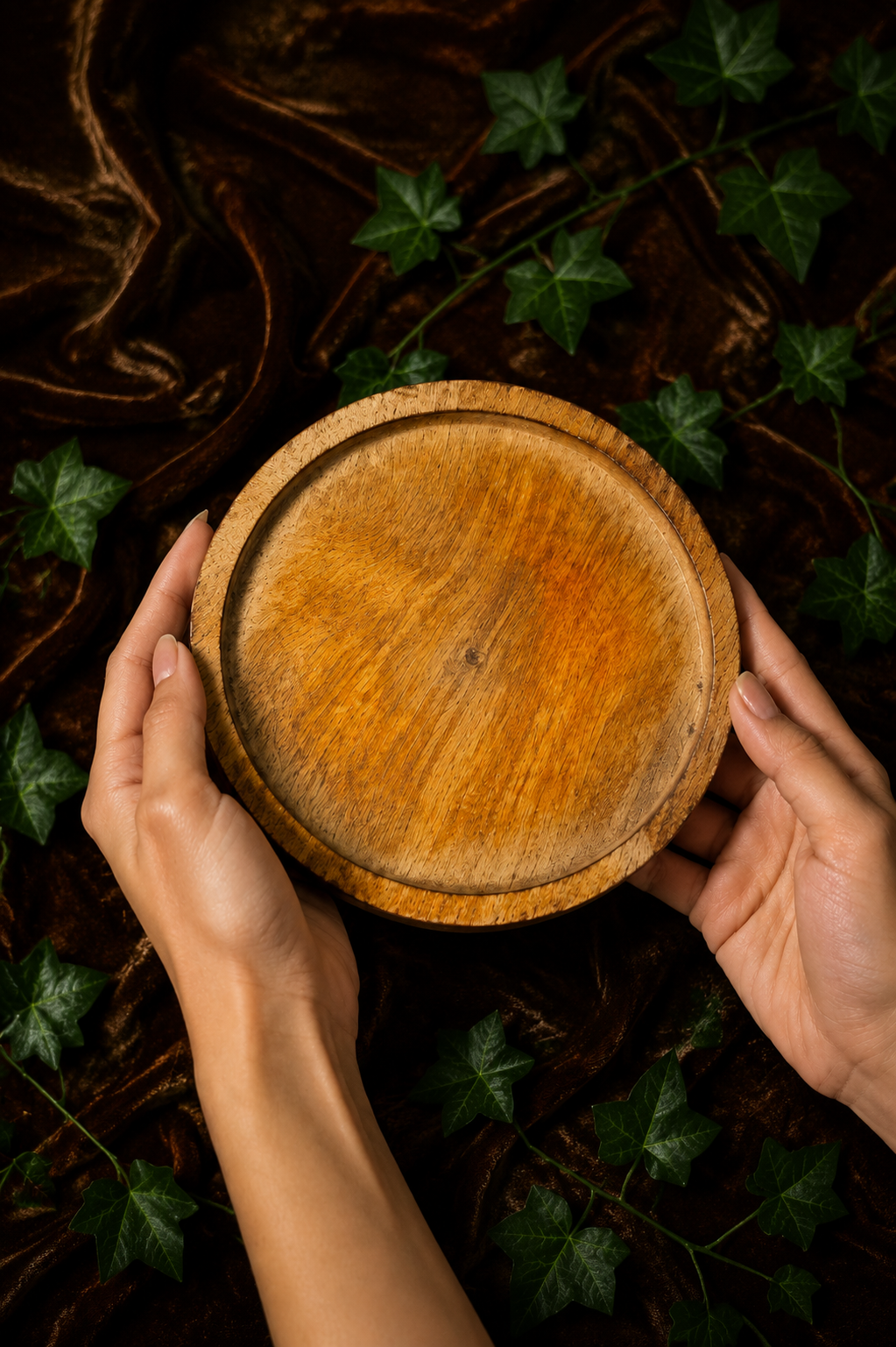 Round Wooden Tray - 8 Inches
