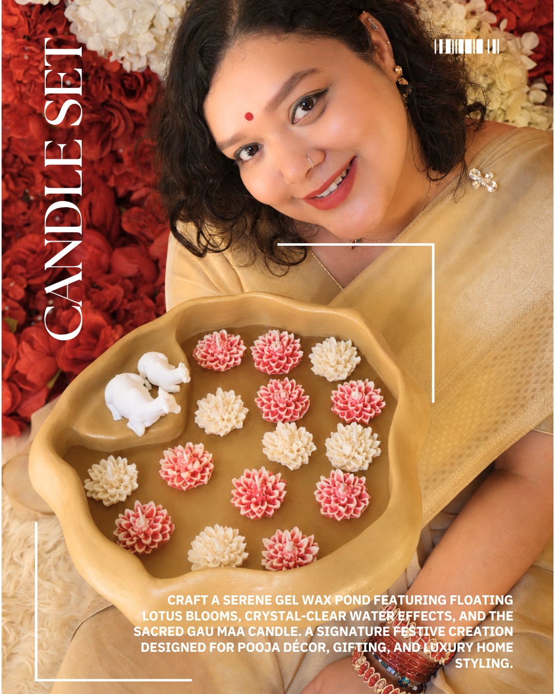 Shanti Sarovar (Gau Maa Lotus Pond Candle)