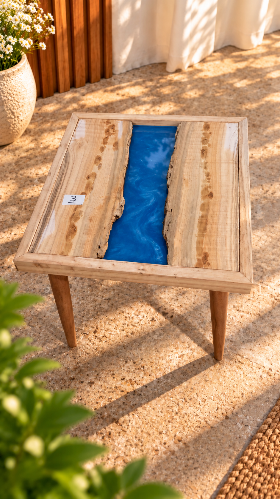 17x17" Wood River Table Base with Legs [Style 3]