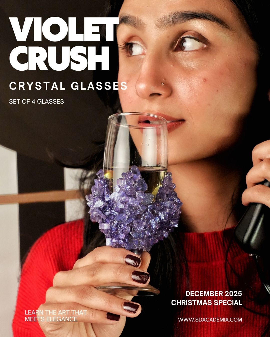 Violet Crush Crystal Glass Kit (Set of 4 Glasses)