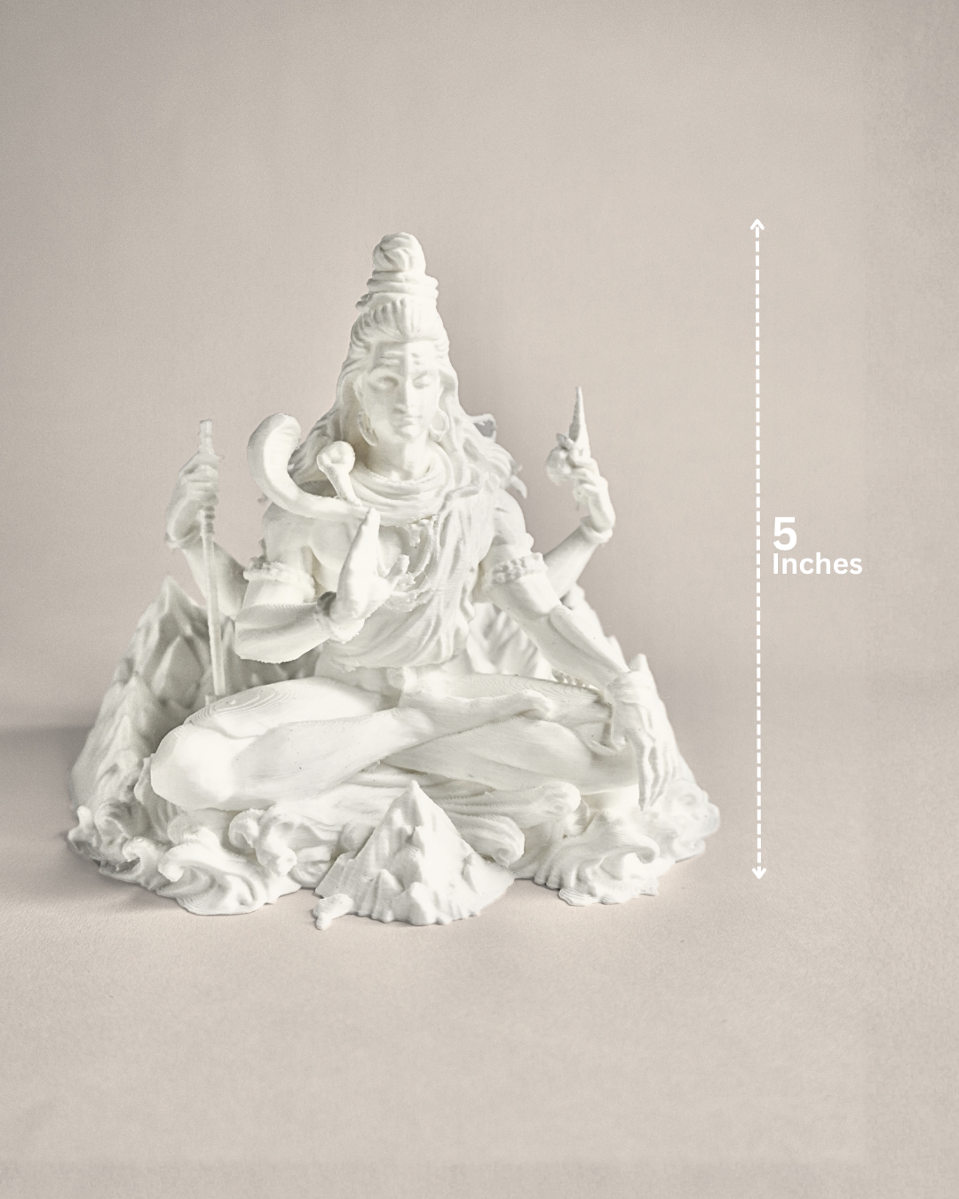 5-Inch Meditating Lord Shiva Idol on Mount Kailash