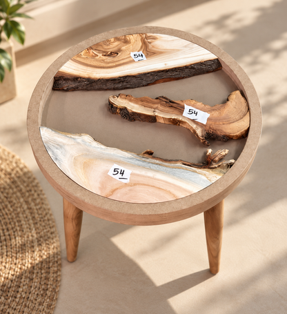 16" Framed Round River Table with Wooden Legs [Style 54]