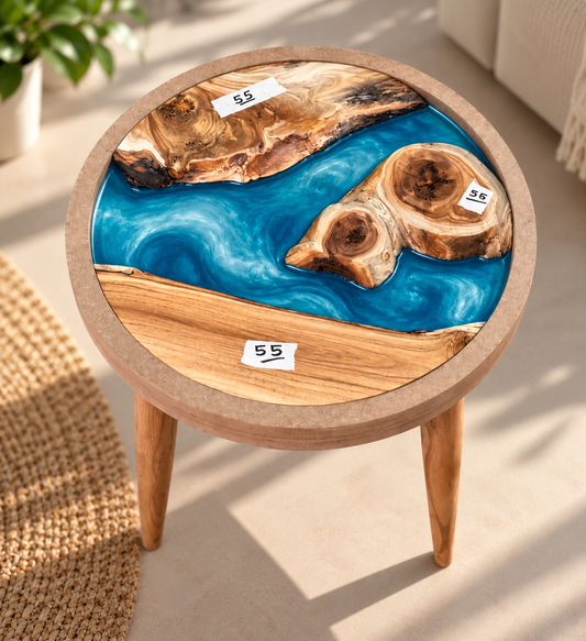 16" Framed Round River Table with Wooden Legs [Style 55]