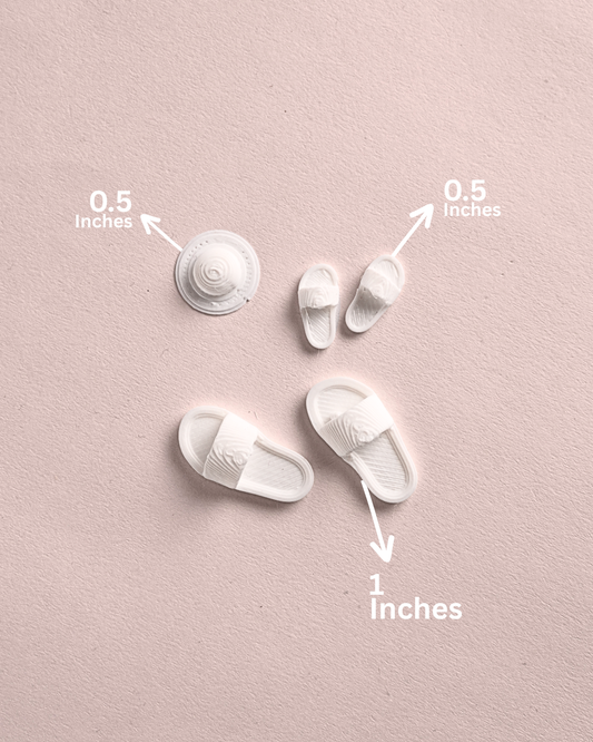 3D Printed Miniature Slippers - 1 Inch (Set Of 5)