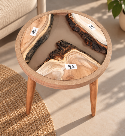 16" Framed Round River Table with Wooden Legs [Style 56]