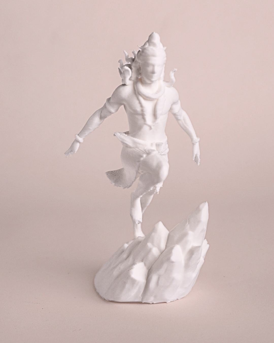 5-Inch 3D Printed Lord Shiva Standing on Mountain Idol