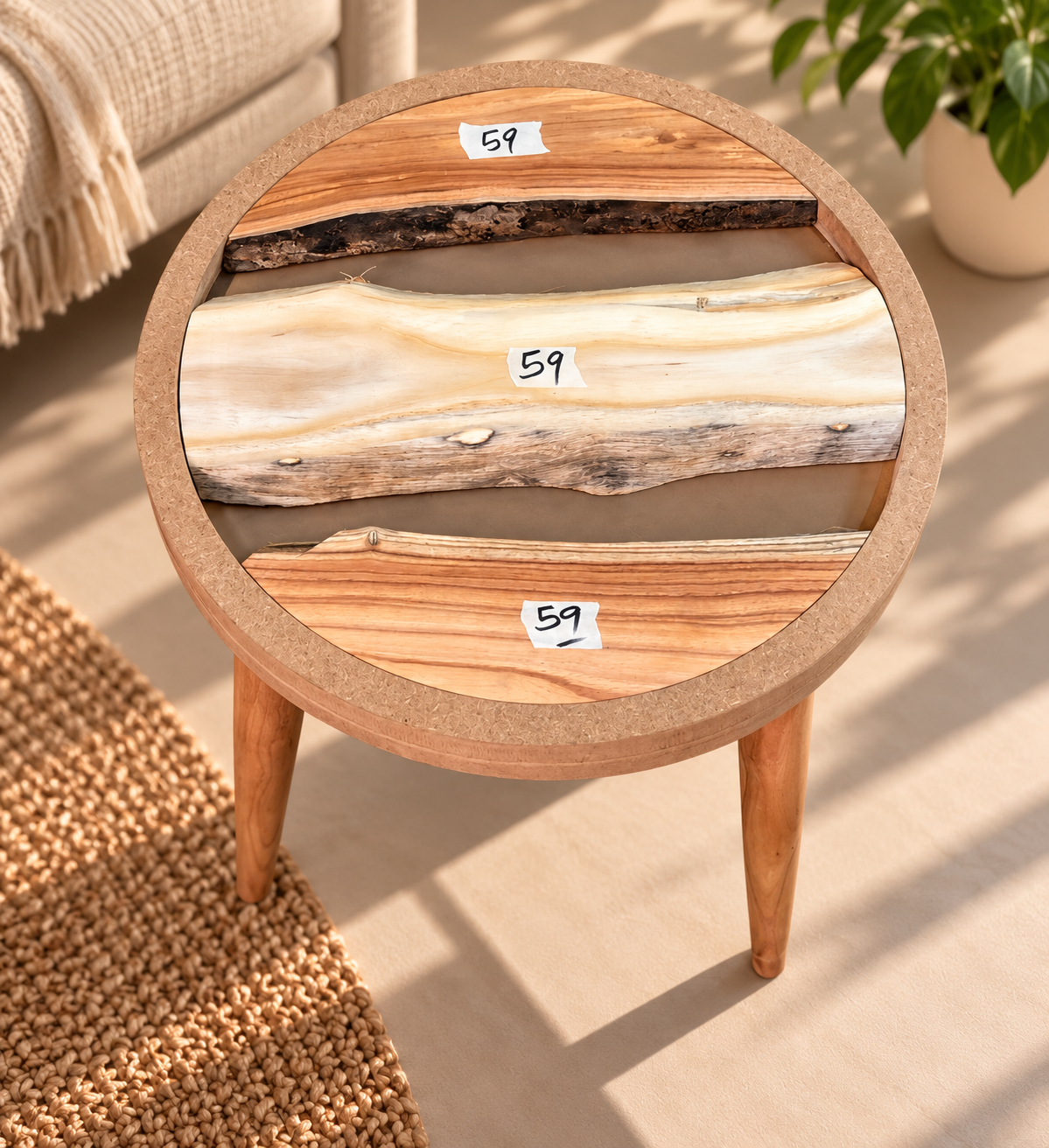 16" Framed Round River Table with Wooden Legs [Style 59]