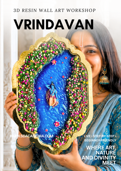 Combo: Vrindavan 3D Resin Wall Art & Ganesh Vatika Crystal Resin Lamp