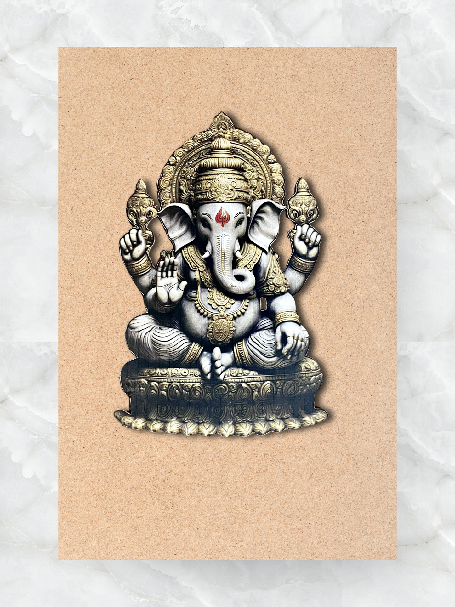 DIWALI COMBO 4 (SET OF 5 MDF 3D Ganesha Canvas Structures)