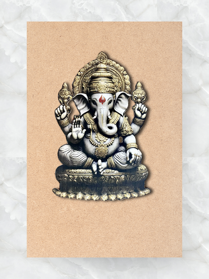 DIWALI COMBO 4 (SET OF 5 MDF 3D Ganesha Canvas Structures)
